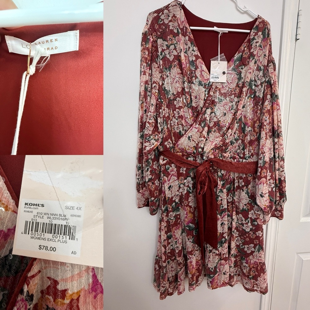 LC Lauren Conrad Floral Mini Dress - Red and Pink